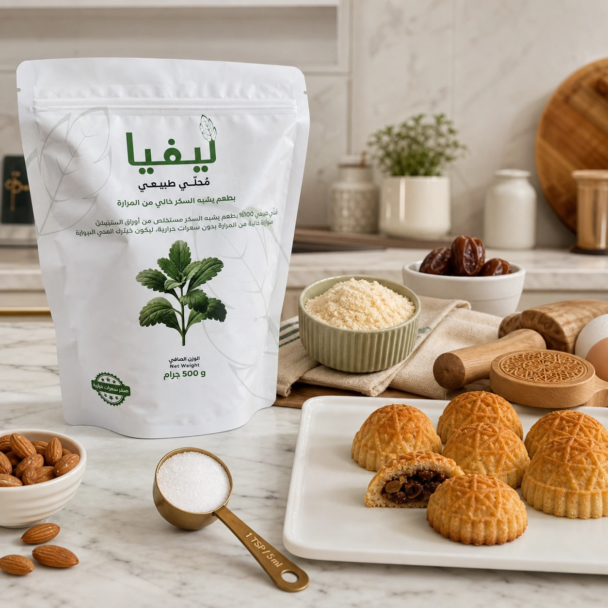 LEAVIA 500g family pouch with baking ingredients